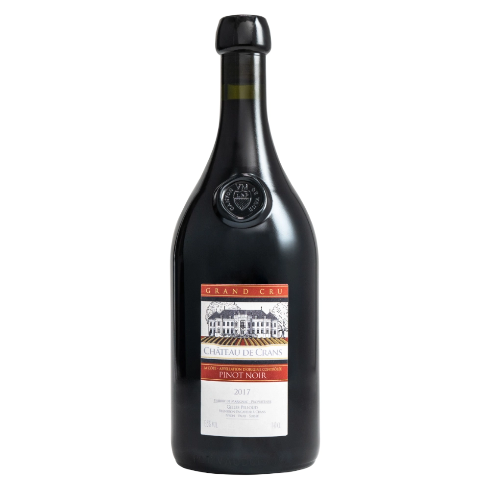 Pinot Noir bio AOC La Côte du Château de Crans, vin rouge suisse en bouteille 140 cl